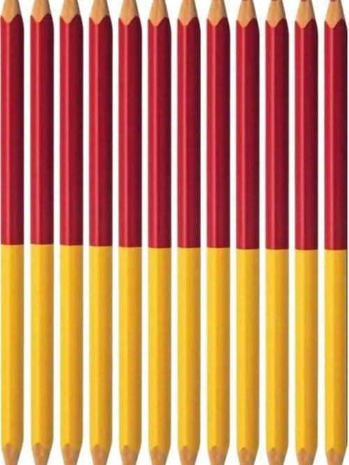 1 Caja con 12 Lapices Duos Grafito y Carmin